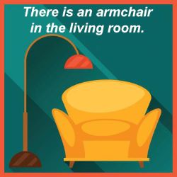 There is an armchair in the living room.