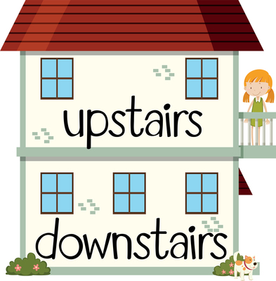 upstairs